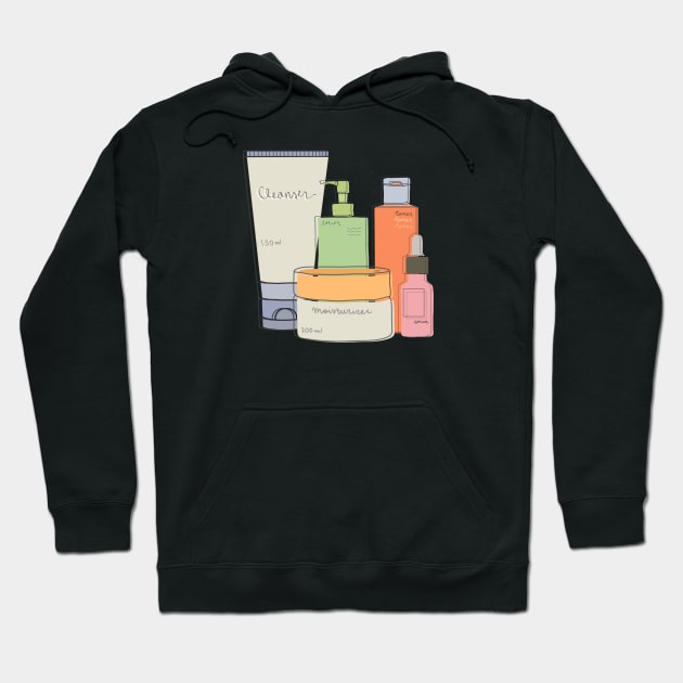 Cute Skin Care Essentials Hoodie by aaalou